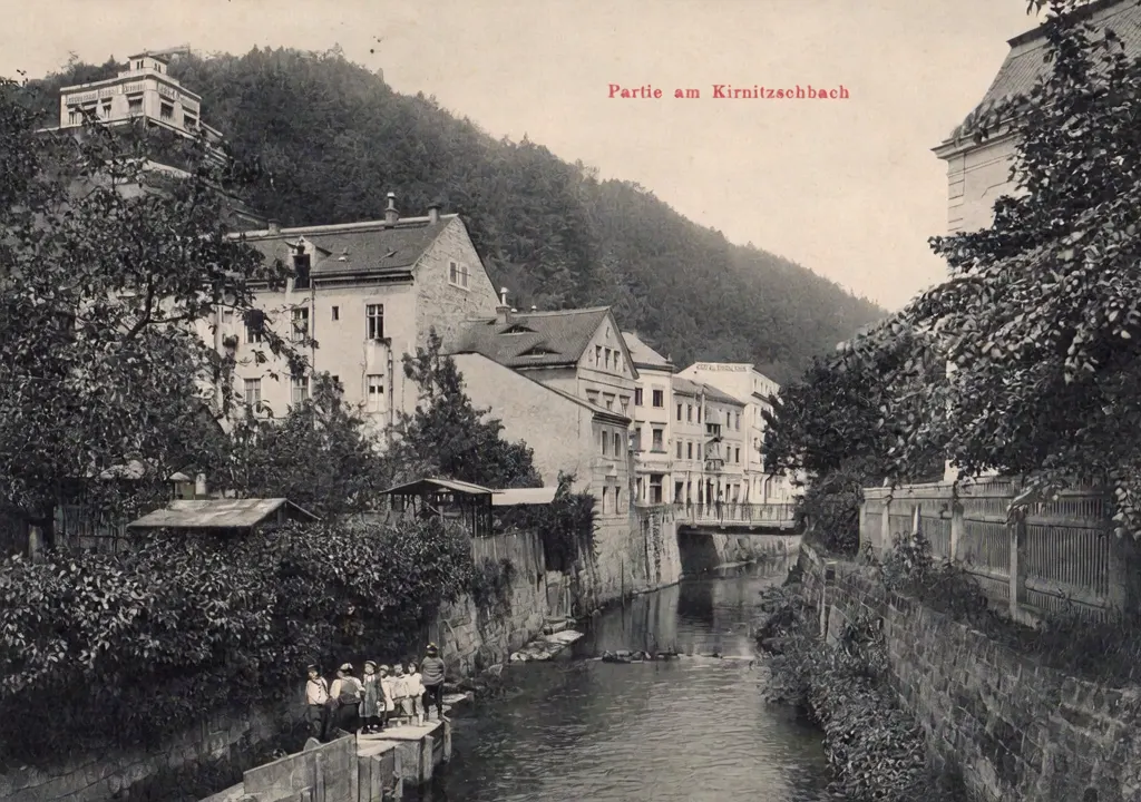 Historische Postkarte: Partie am Kirnitzschbach