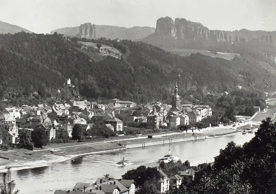 Historischer Stadtblick auf Bad Schandau