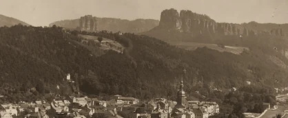 Historischer Blick über Bad Schandau ins Elbsandsteingebirge